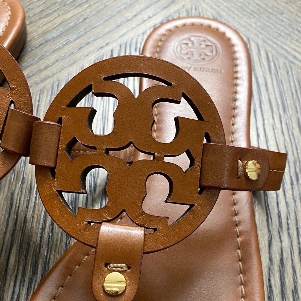 Tory Burch vintage vachetta leather Miller Sandals - Picture 8 of 9